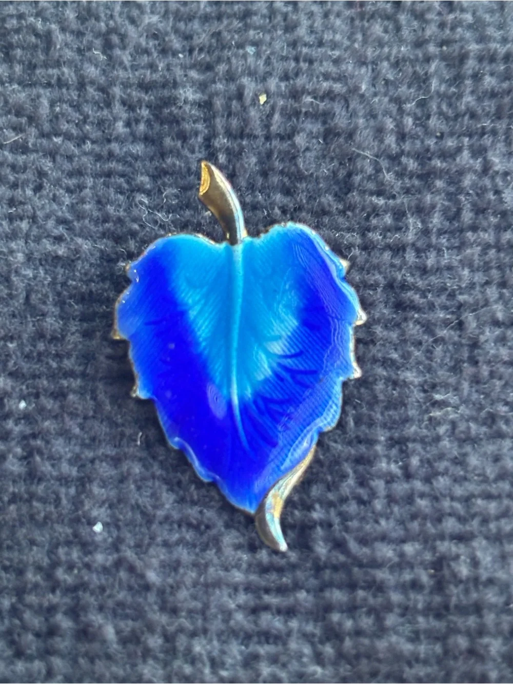 Blue Leaf Enamel stick pin  - Women’s Jewelry